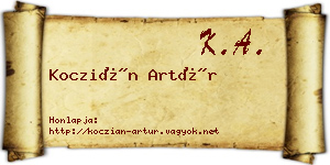 Koczián Artúr névjegykártya